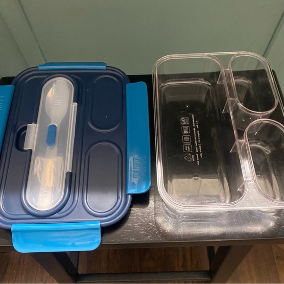 Built Weight Watchers 3 Compartment Lunch Container Snap On Top With Silverware - Picture 3 of 12